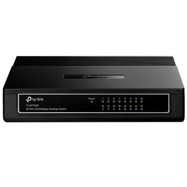 Switch TP-Link TL-SF1016D con 16 Puertos RJ45 de 10 100 Mbps - Negro